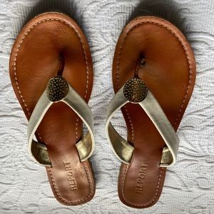 Report white flip flop sandlals